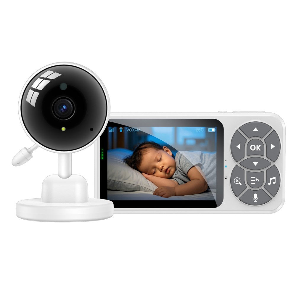 Yesido - Baby Monitor (KM26) - 3.5inch LCD Display, Night Vision, 2.4G Wireless Camera - White