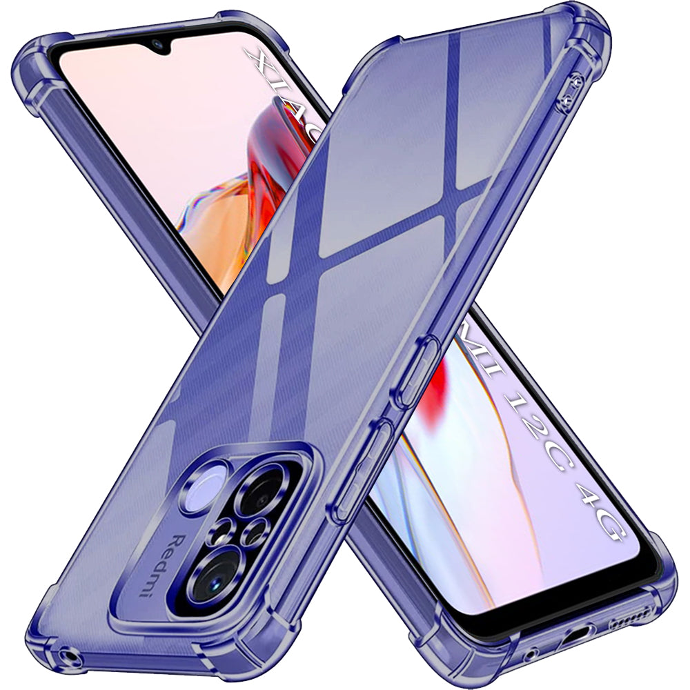 Techsuit - Shockproof Clear Silicone - Xiaomi Redmi 12C - Smoke Black