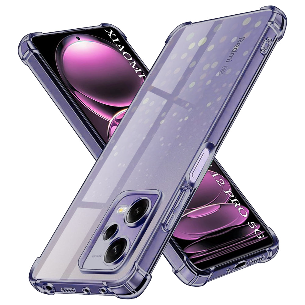 Techsuit - Shockproof Clear Silicone - Xiaomi Redmi Note 12 Pro 5G - Smoke Black