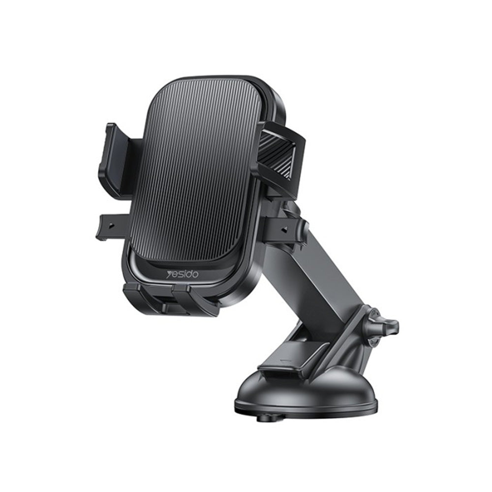 Yesido - Car Holder (C267) - for Dashboard/Windshield, 360, with Telescopic Clamp Arm, Easy Extending Clip, Non-slip - Black