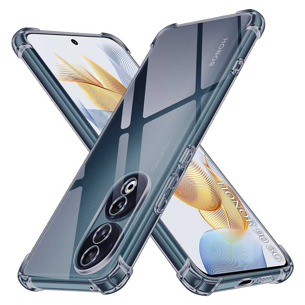 Techsuit - Shockproof Clear Silicone - Honor 90 - Smoke Black