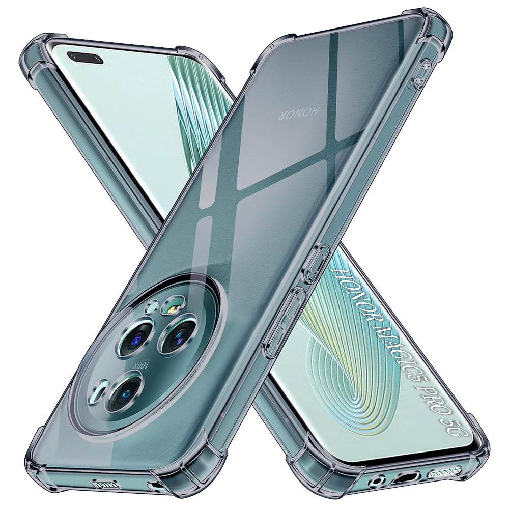 Techsuit - Shockproof Clear Silicone - Honor Magic5 Pro - Smoke Black