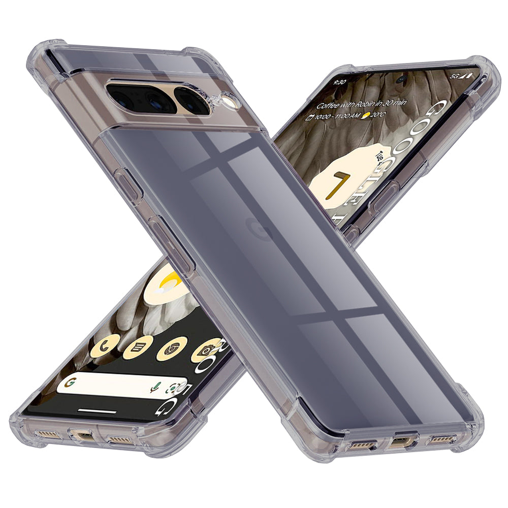 Techsuit - Shockproof Clear Silicone - Google Pixel 7 Pro - Smoke Black