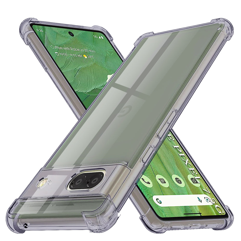 Techsuit - Shockproof Clear Silicone - Google Pixel 7 - Smoke Black