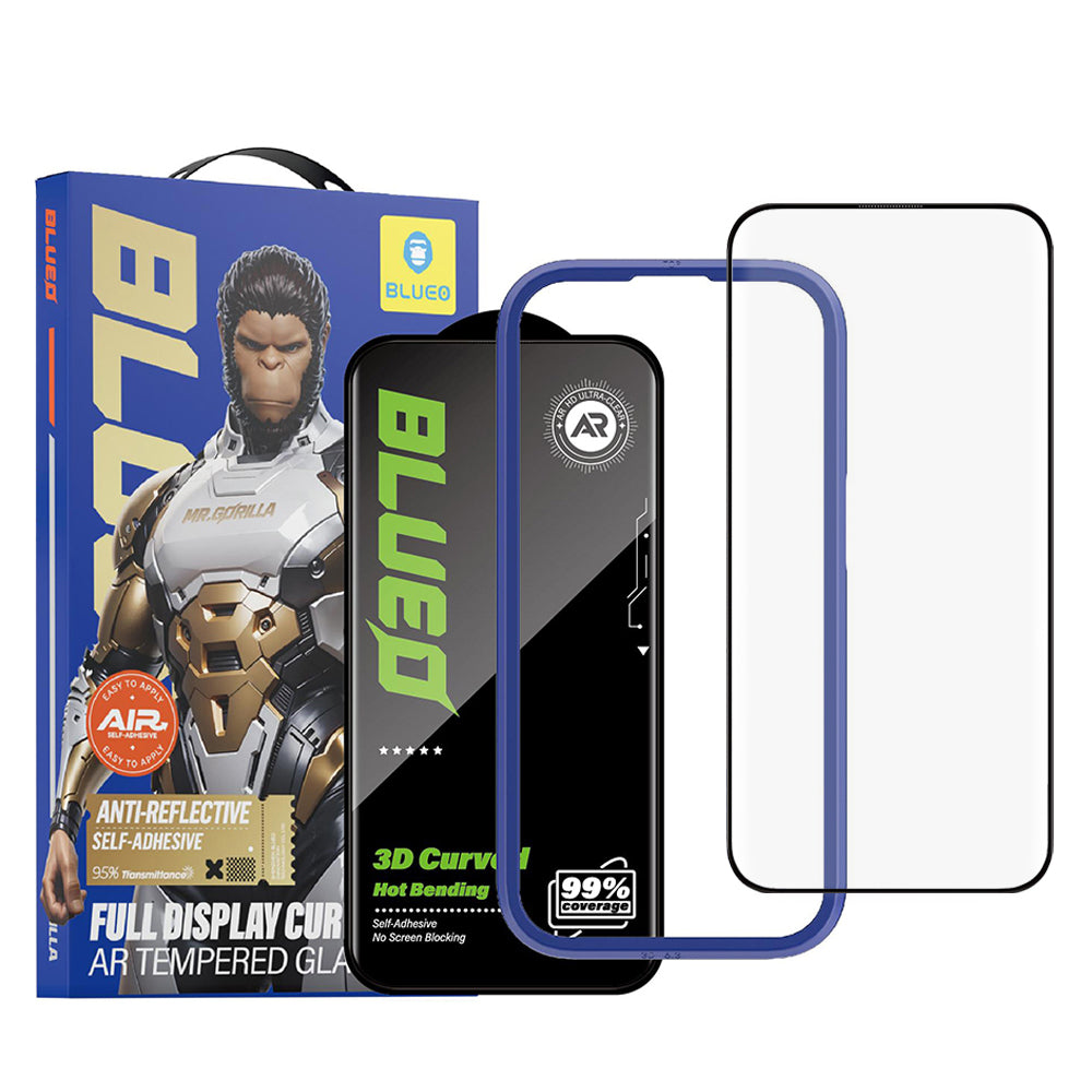 Blueo - 3D Full Display Curved Edge AR Glass - iPhone 16 Pro Max - Black