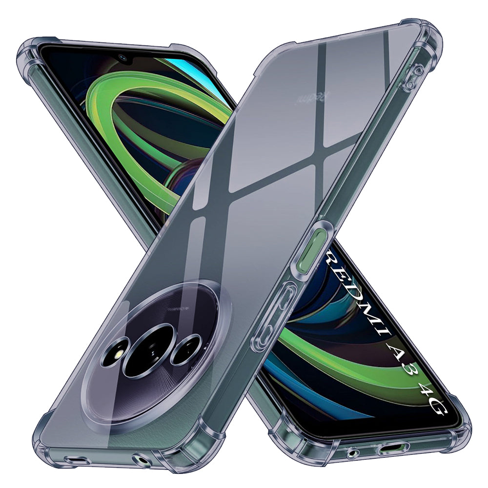 Techsuit - Shockproof Clear Silicone - Xiaomi Redmi A3 / Redmi A3x - Smoke Black