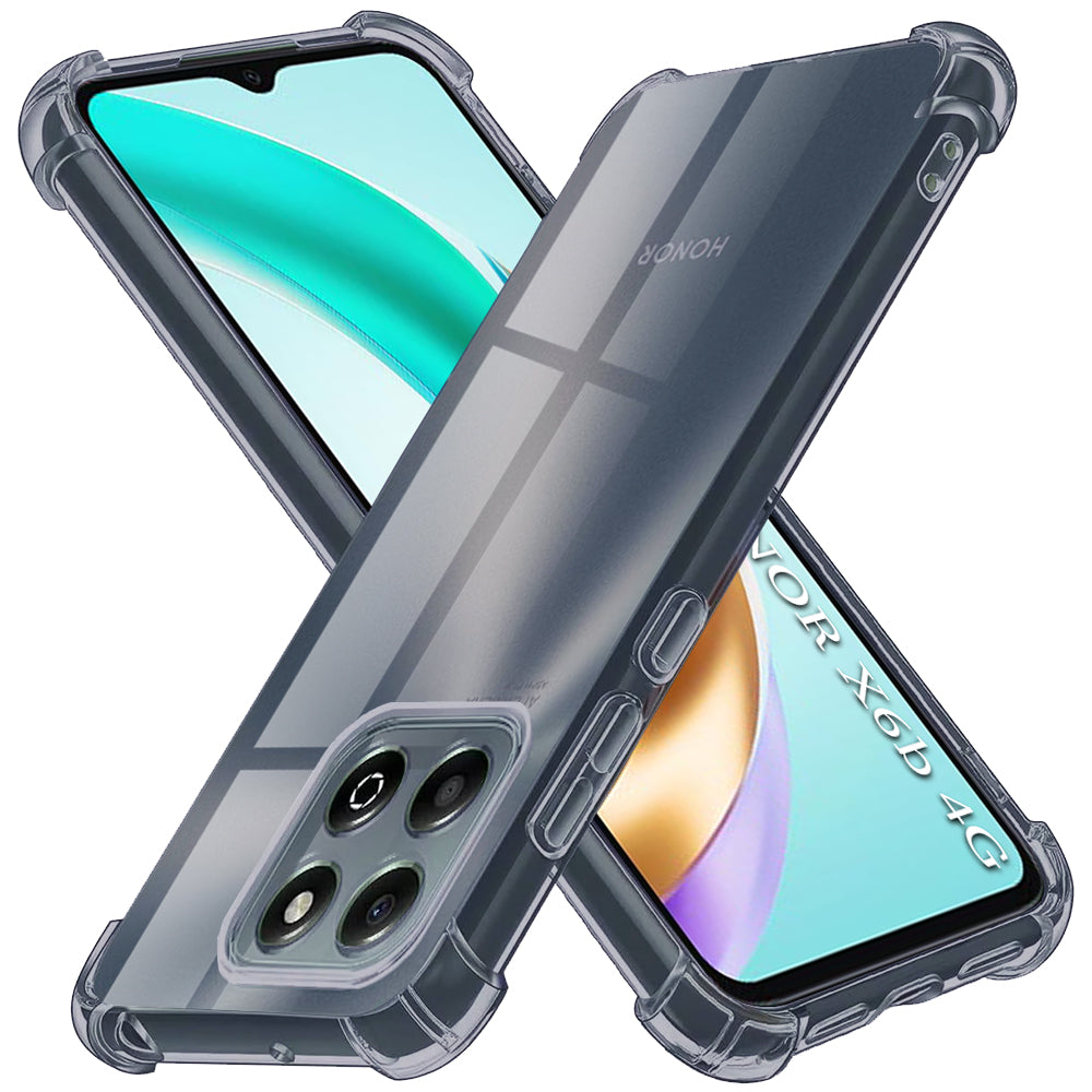 Techsuit - Shockproof Clear Silicone - Honor X6b - Smoke Black