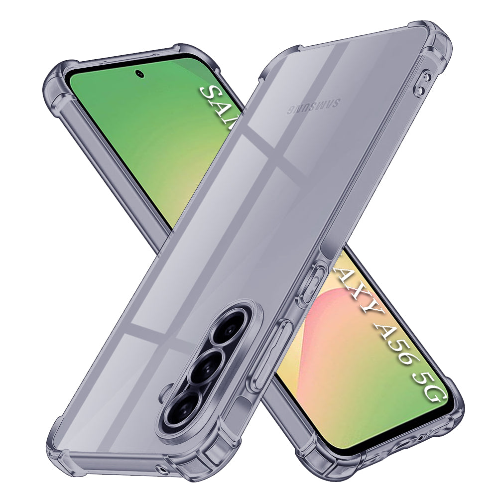 Techsuit - Shockproof Clear Silicone - Samsung Galaxy A56 5G - Smoke Black