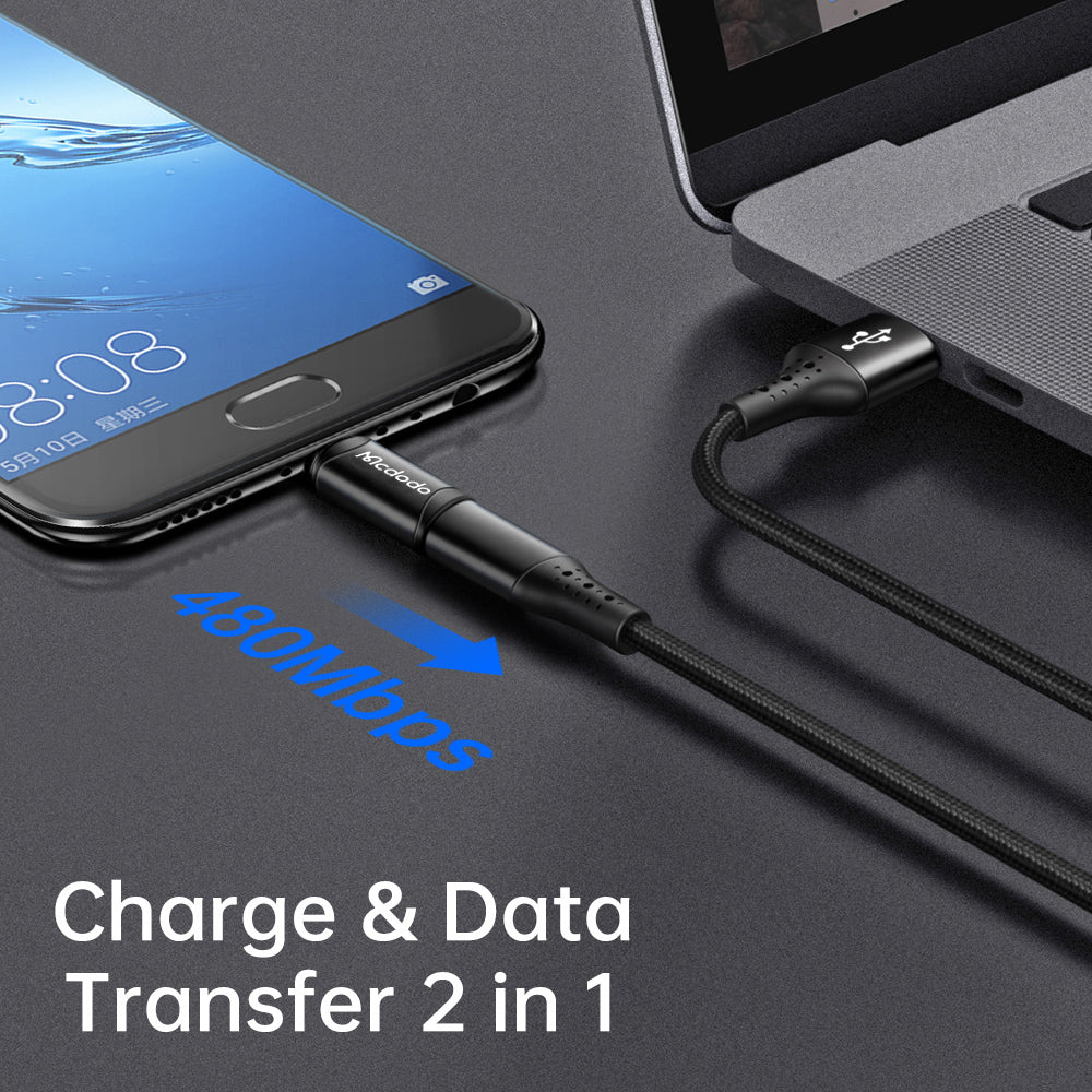 Mcdodo - OTG Adapter (OT-7690) - Type-C to Micro-USB, Aluminium Alloy, Charging & Data Sync - Black