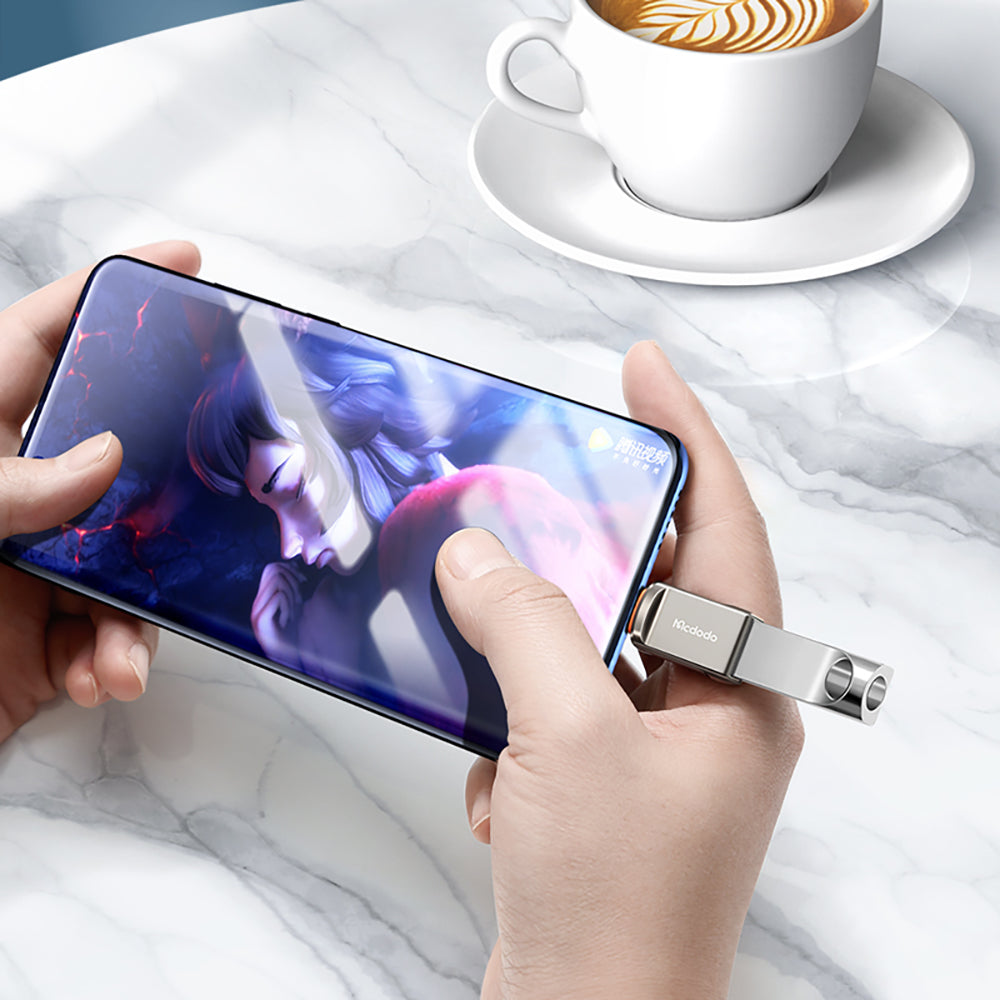 Mcdodo - OTG Adapter (OT-8730) - USB to Type-C, Zinc Alloy, 5.0Gbps - Dark Grey