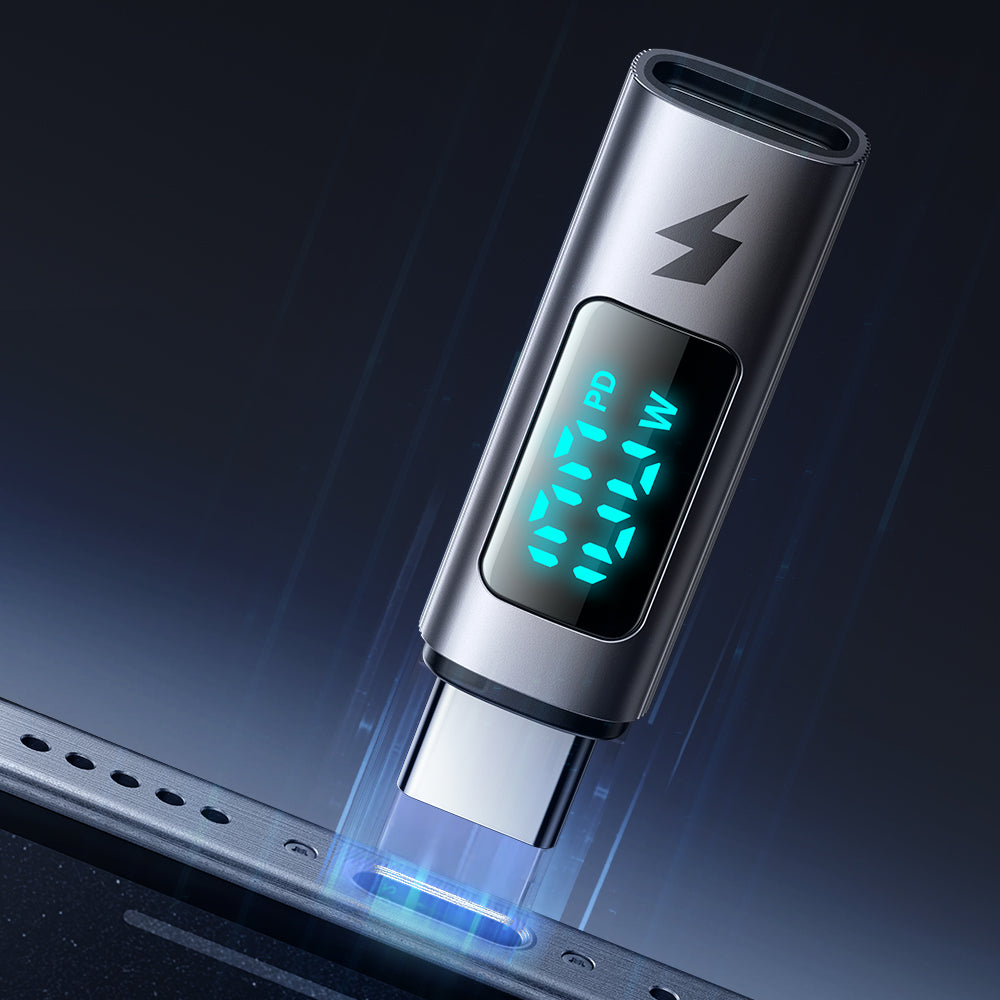 Mcdodo - OTG Adapter Wales Series (OT-6090) - Type-C to Type-C, PD100W, 5A, Charging & Data Sync, Digital Display - Black