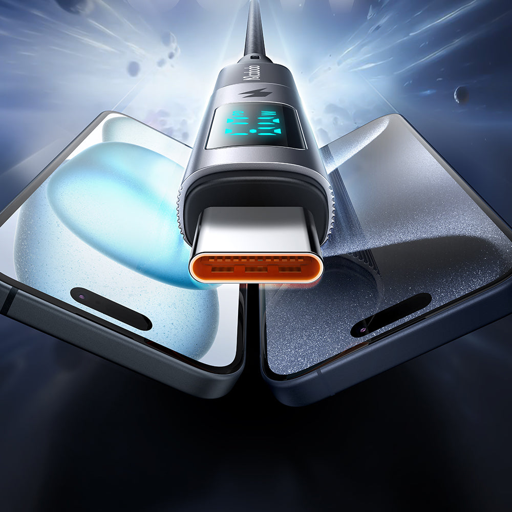 Mcdodo - OTG Adapter Wales Series (OT-5990) - for Apple Only, Lightning to Type-C, 60W, 3A, Digital Display, Aluminum - Black