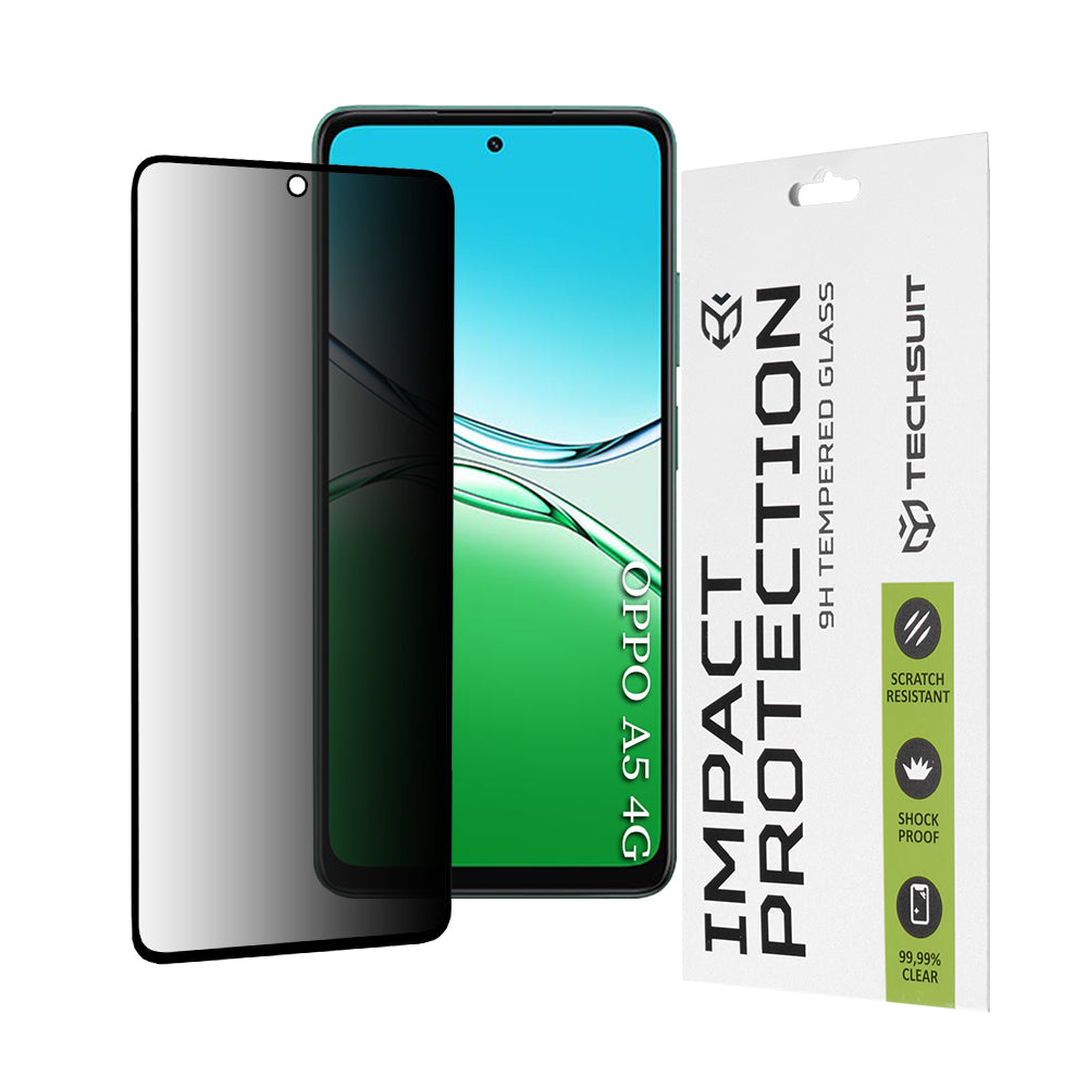 Techsuit - 111D Privacy Full Glue - Oppo A5 4G / A5 5G - Black