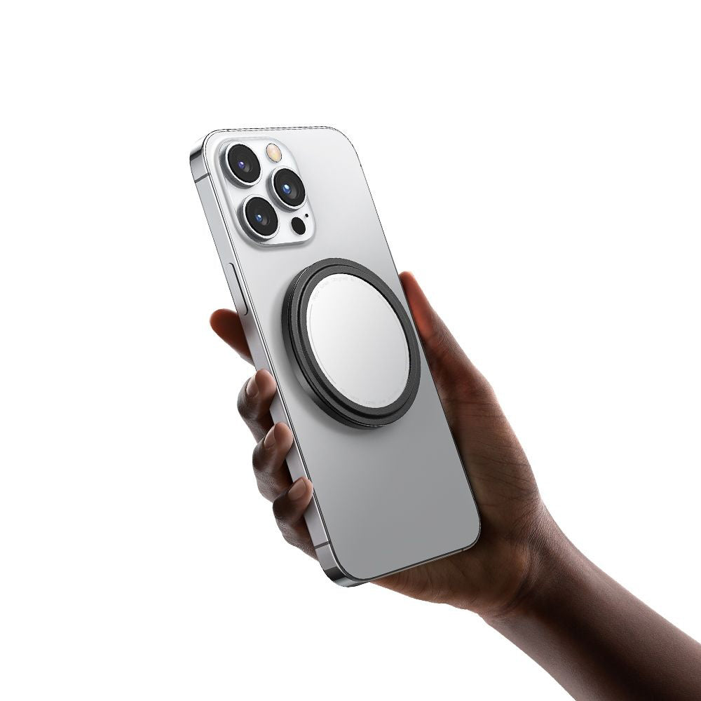 Mcdodo - 2in1 Foldable Magnetic Phone Stand (MR-7912) - with Built-in Makeup Mirror, Leather - Black