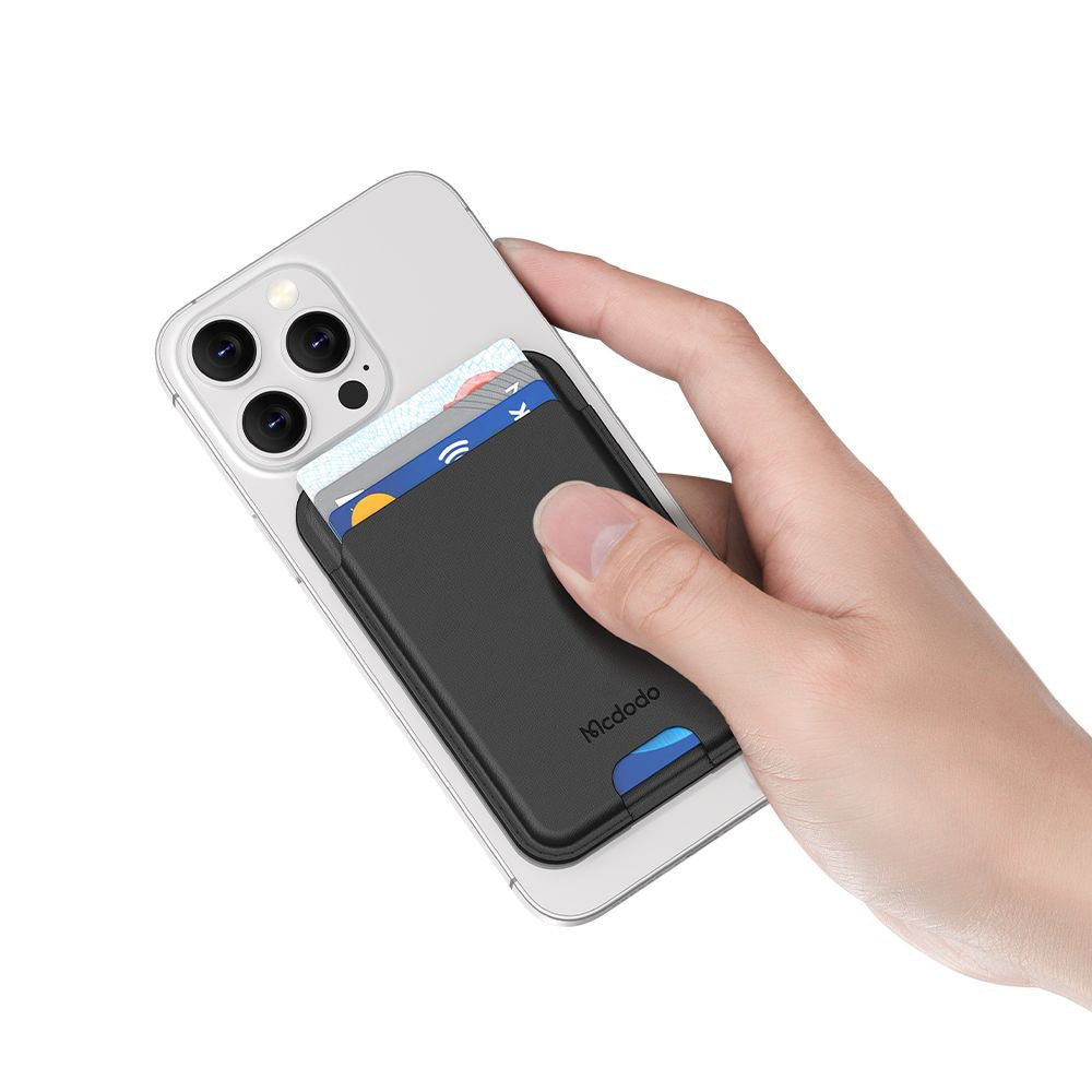 Mcdodo - Magnetic Card Holder Napa Series (WH-7920) - 3x Card Capacity, Leather Texture, Ultra-slim - Black