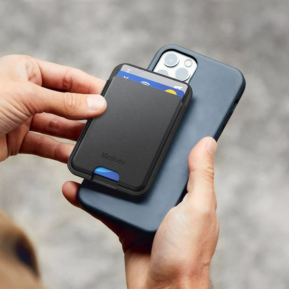 Mcdodo - Magnetic Card Holder Napa Series (WH-7920) - 3x Card Capacity, Leather Texture, Ultra-slim - Black