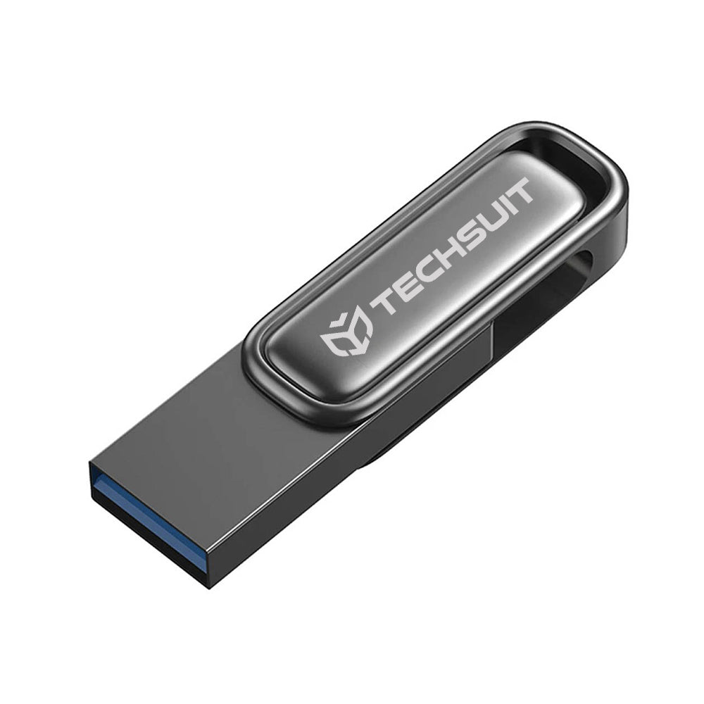 Techsuit - Memory Stick THSM33 (THSM33264) - USB 3.0 FlashDrive, 64GB, Zinc Alloy, Read 80M/s, Write 18M/s - Tarnish