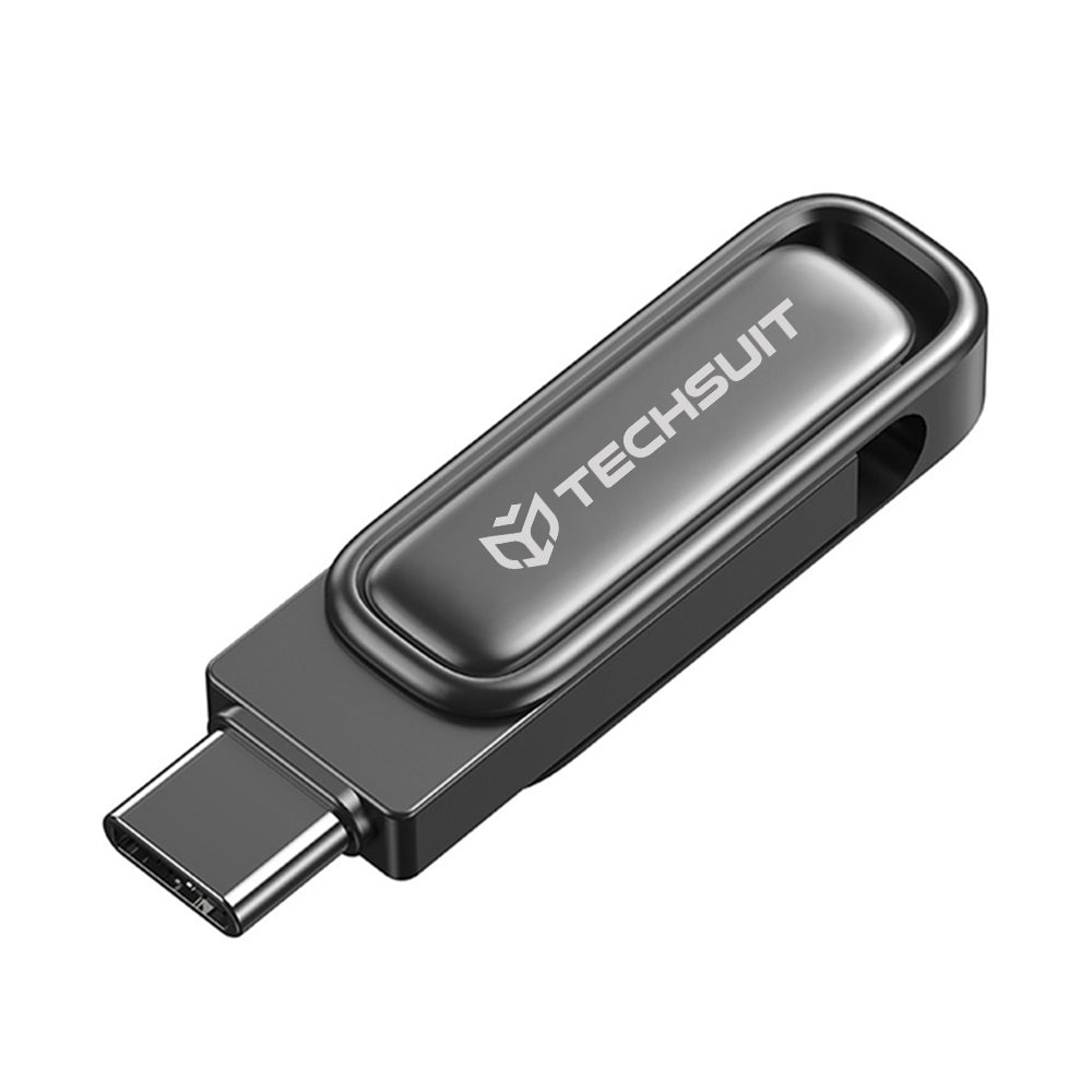 Techsuit - Memory Stick THSM34 (THSM348128) - Dual-Interface USB 3.2, Type-C, FlashDrive, 128GB, 25M/s, 100M/s - Tarnish