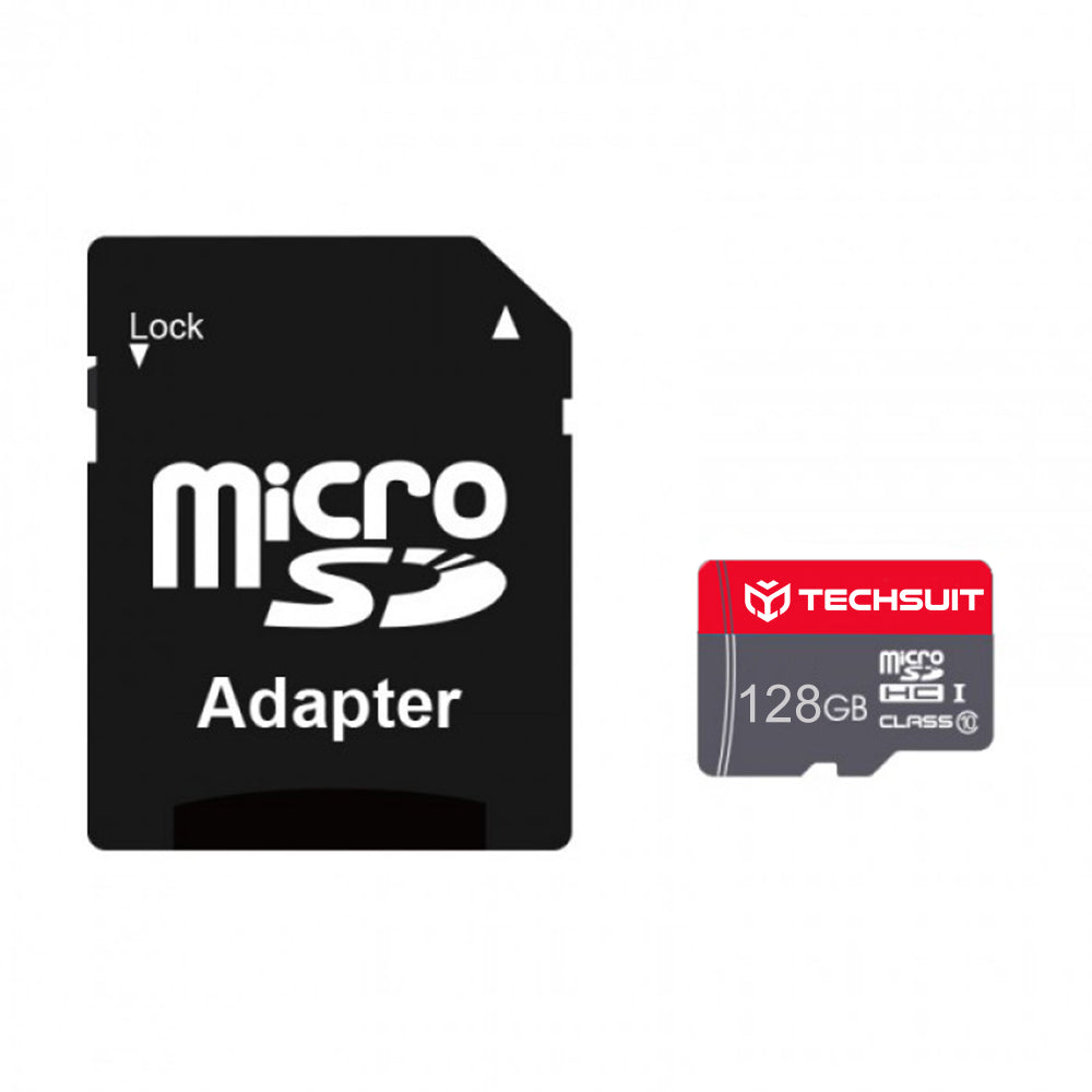 Techsuit - Memory Card THCM26 (THCM269128) - with Adapter, MicroSDHC, Class 10, 128GB - Red