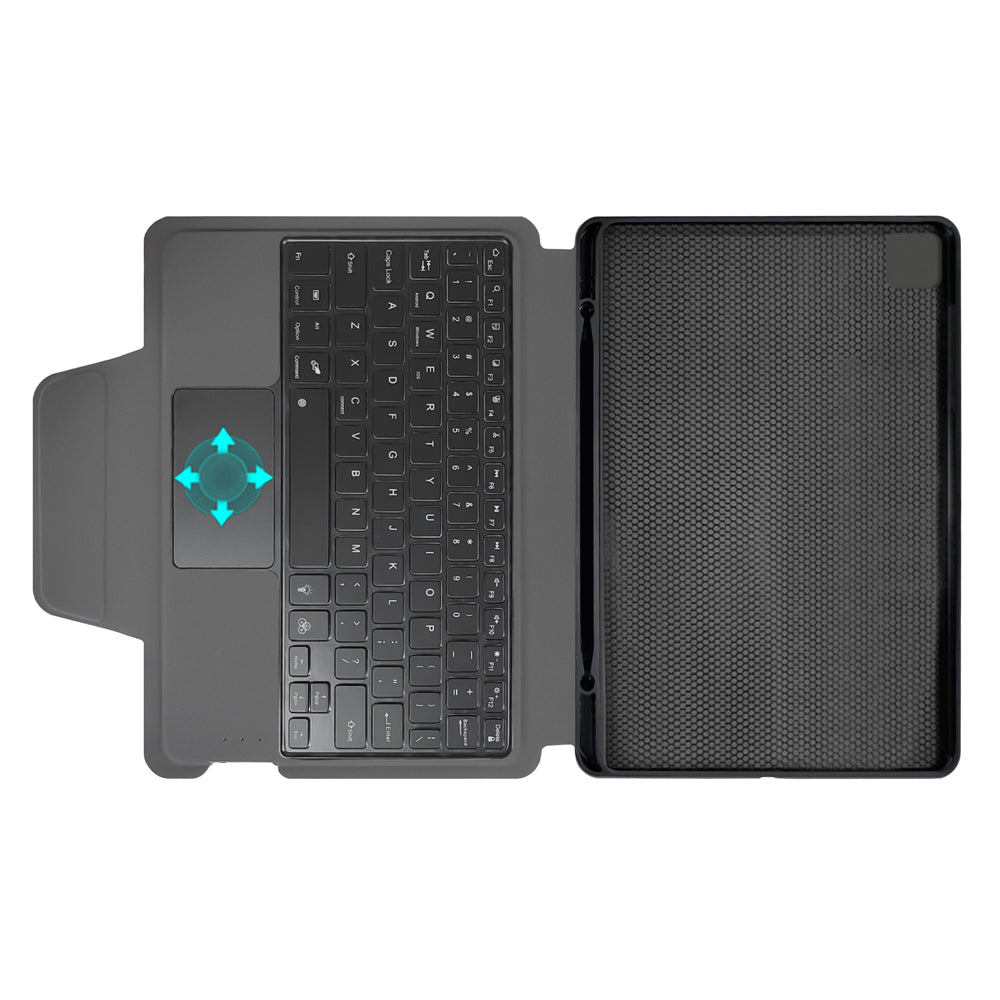 Techsuit - KeyTab Pro + Screen Protector (with RGB Wireless Keyboard/Stylus Pen Holder) - iPad Air 11 2024/2025 - Black