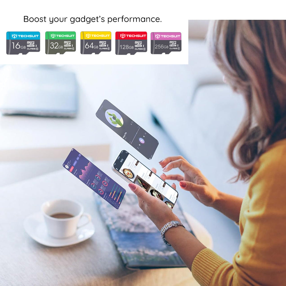 Techsuit - Memory Card THCM11 (THCM11832) - with Adapter, MicroSDHC, Class 10, 32GB - Green