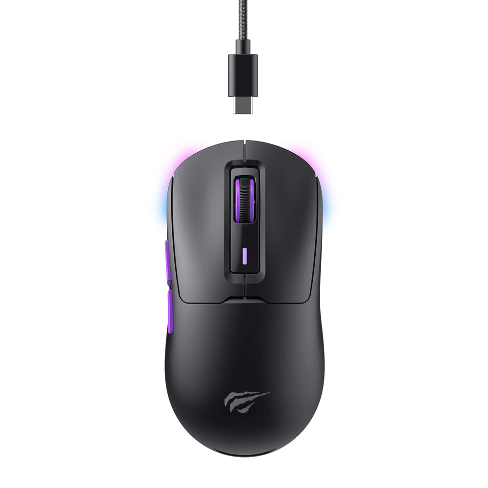 Havit - Wireless Gaming Mouse (MS969WB) - 1000 - 16000DPI, LED Lights, 150mAh, 1.6m, 5V - Black / Purple