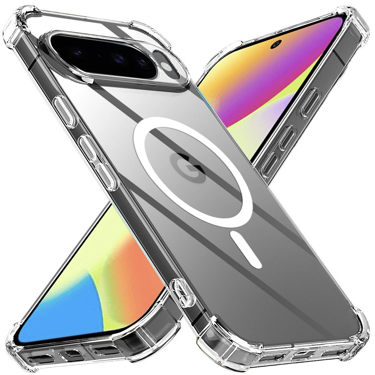 Techsuit - Shockproof Clear Silicone MagSafe - Google Pixel 10 / 10 Pro - Clear