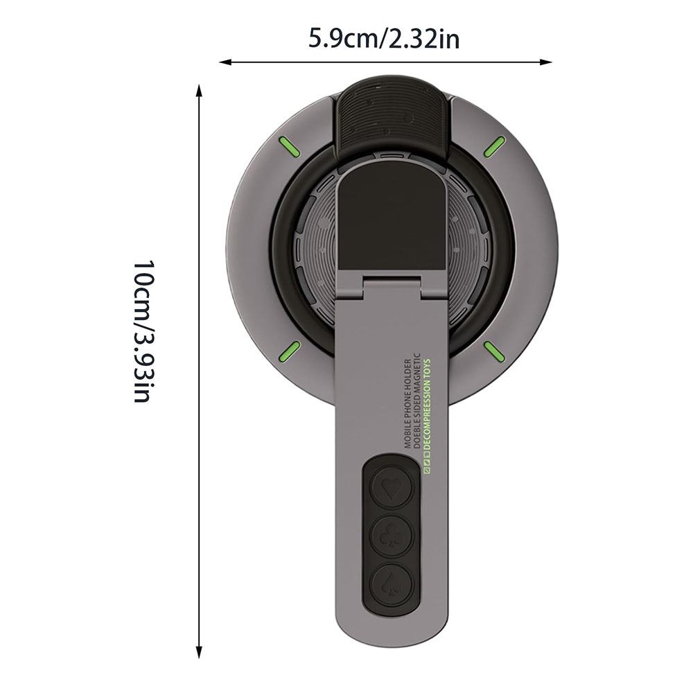 Techsuit - Premium MagSafe Ring Holder AluStandX (SB1) - for Desk, 360° Magnetic, Adjustable Stand, Aluminum & Zinc - Gray