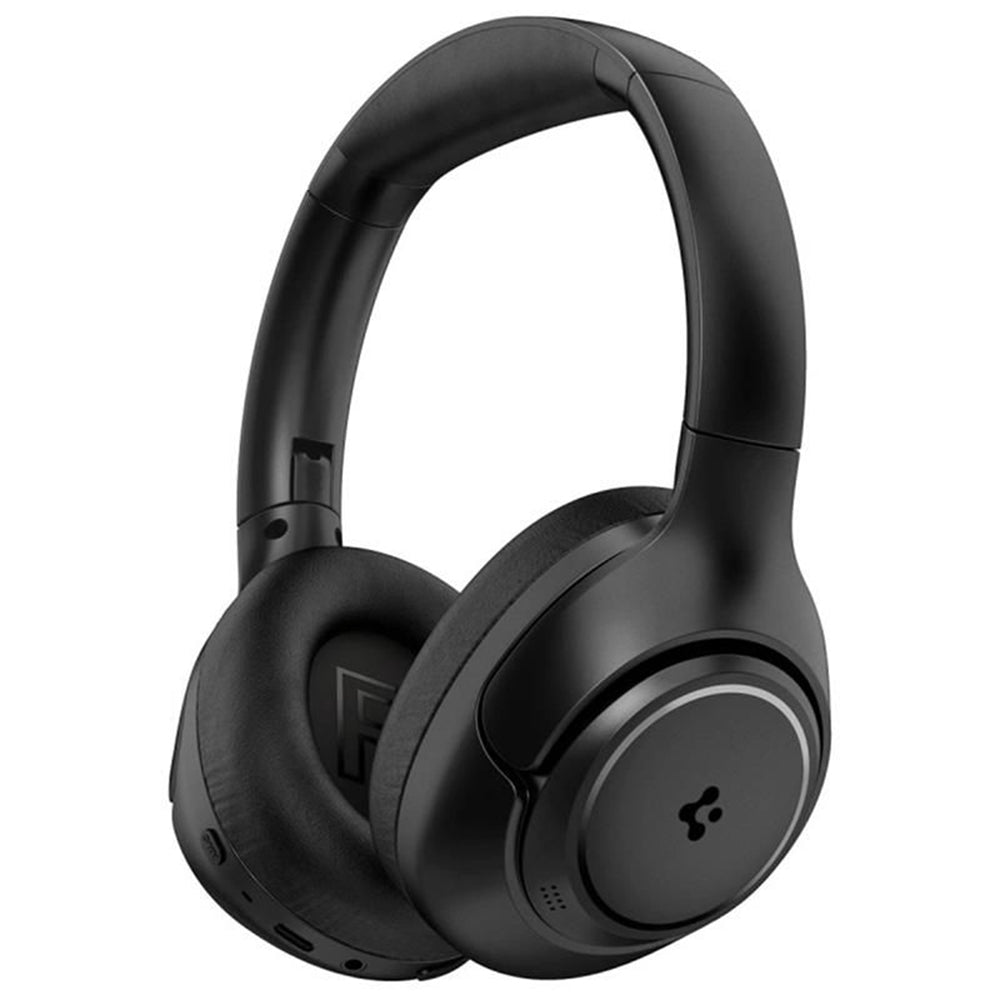 Spigen - Wireless Headphones (SA2403) - Bluetooth 5.4, Active Noise Cancelling, Microphone, Low Latency, Audio App - Black