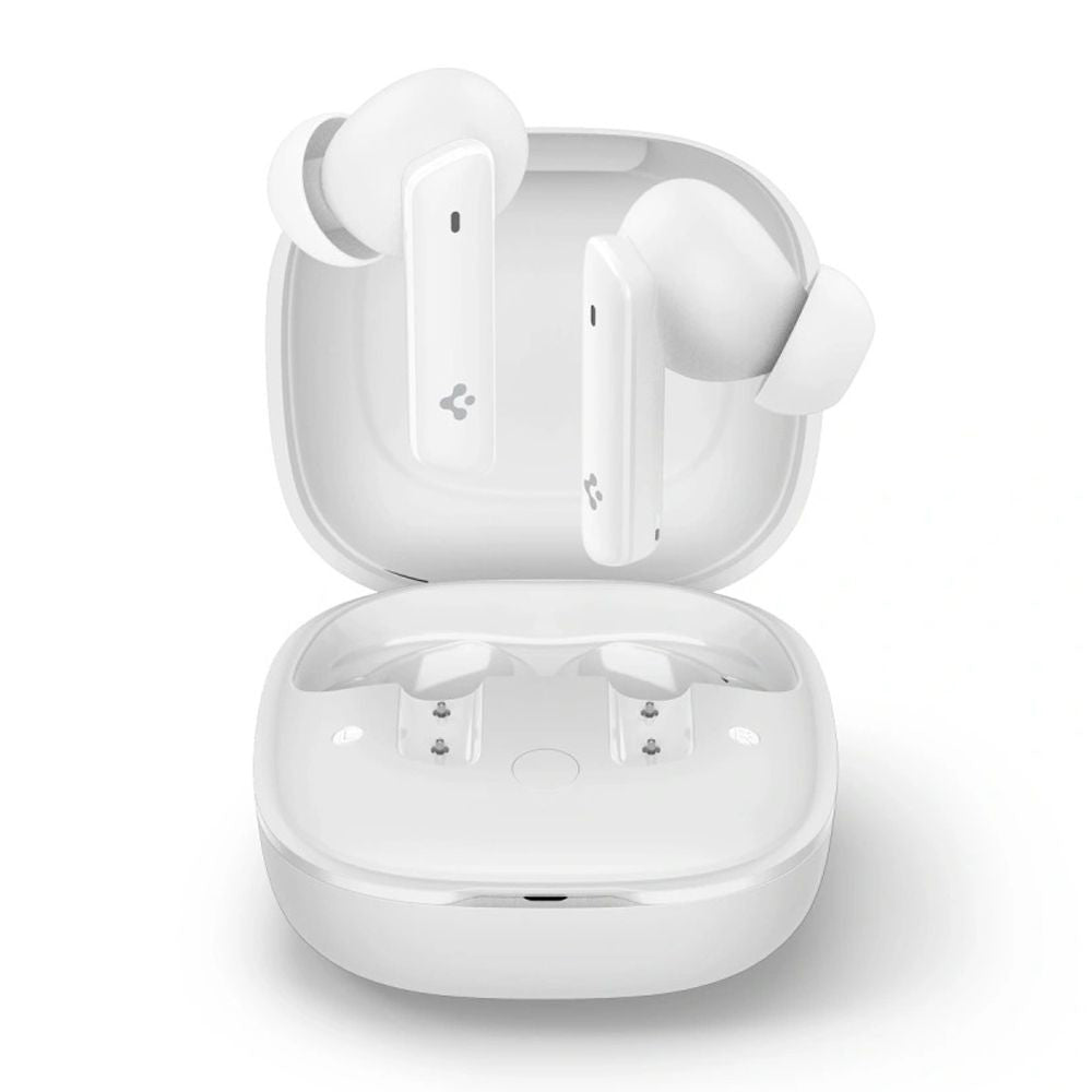Spigen - Wireless Earbuds (SA2402) - Bluetooth 5.3, Active Noise Cancelling, Microphone, Low Latency, Audio App - White