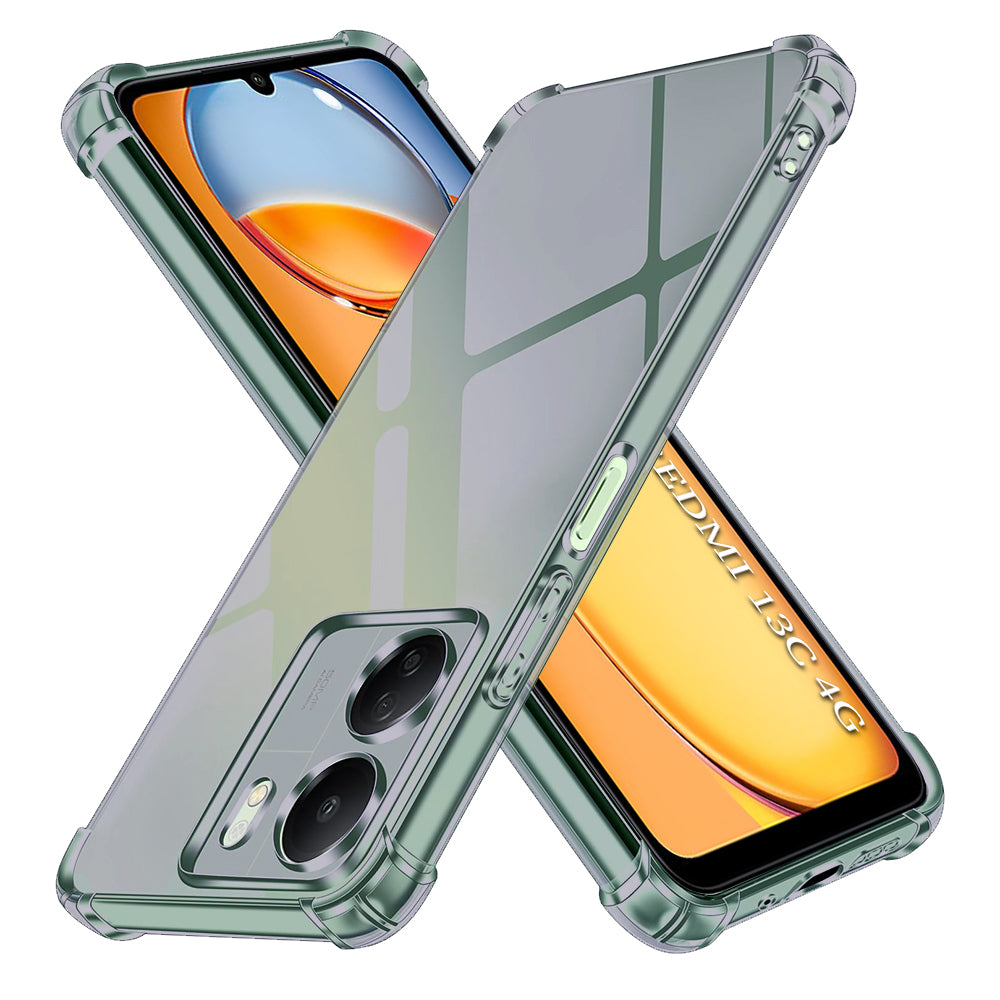 Techsuit - Shockproof Clear Silicone - Xiaomi Redmi 13C 4G / Poco C65 - Smoke Black