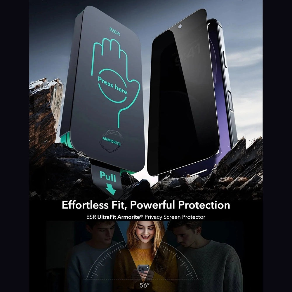 ESR - Privacy Armorite Screen Protector UltraFit (3 pack) - iPhone 17 - Black