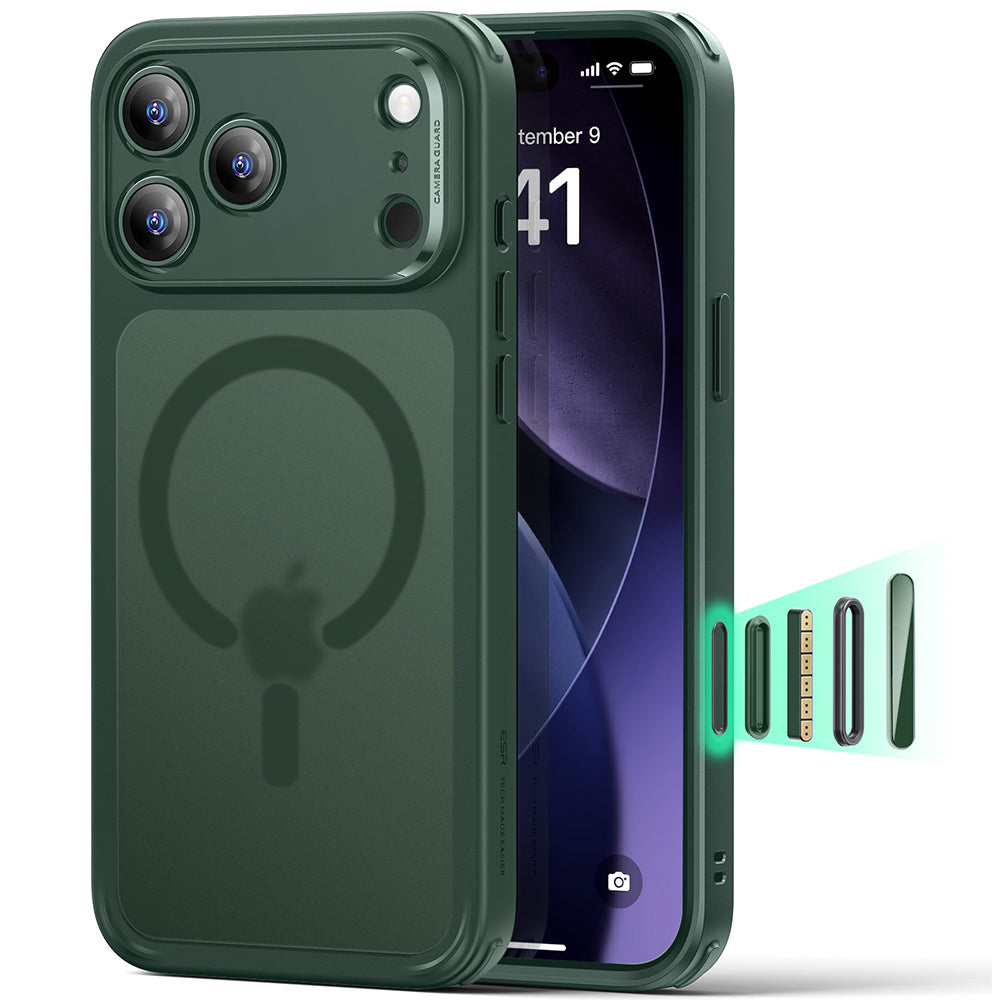 ESR - Classic Hybrid HaloLock - iPhone 17 Pro - Frosted Green