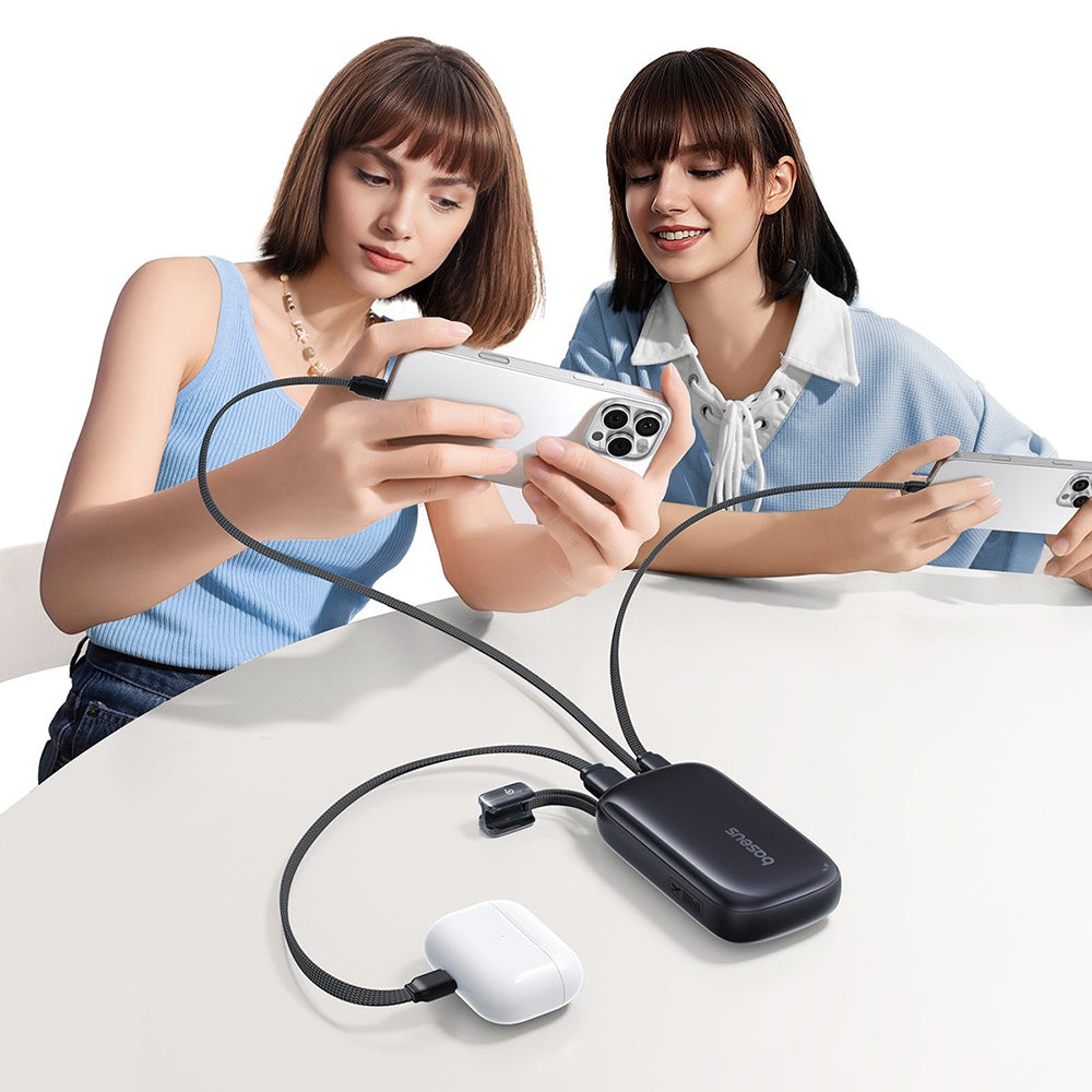 Baseus - Power Bank EnerFill FC21 Qpow 3 Ultra (E0027L00) - with Detachable Cable, 10000mAh, 22.5W, Digital Display - Cosmic Black