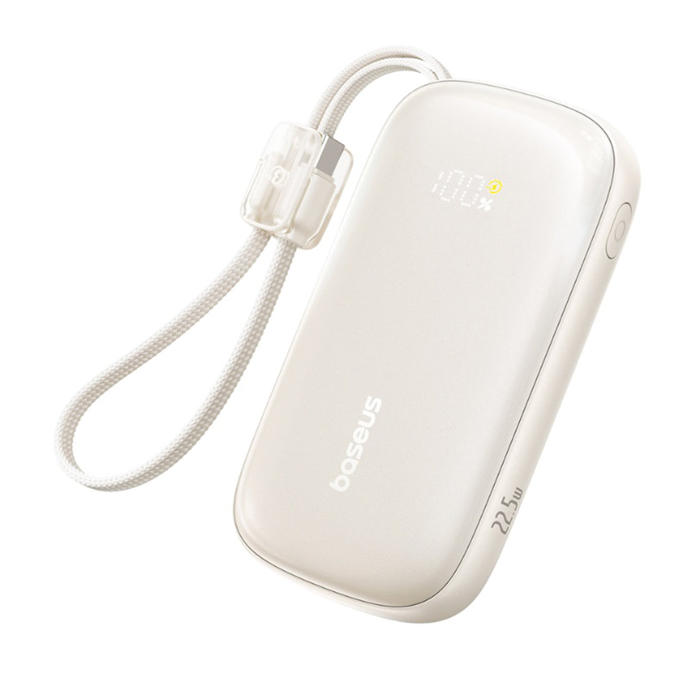 Baseus - Power Bank EnerFill FC21 Qpow 3 Ultra (E0027M01) - with Detachable Cable, 20000mAh, 22.5W, Digital Display - Natural Titanium