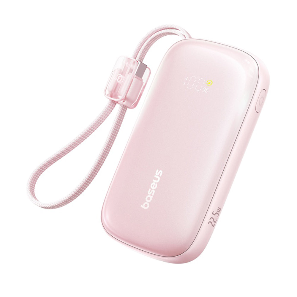 Baseus - Power Bank EnerFill FC21 Qpow 3 Ultra (E0027M02) - with Detachable Cable, 20000mAh, 22.5W, Digital Display - Nebula Pink