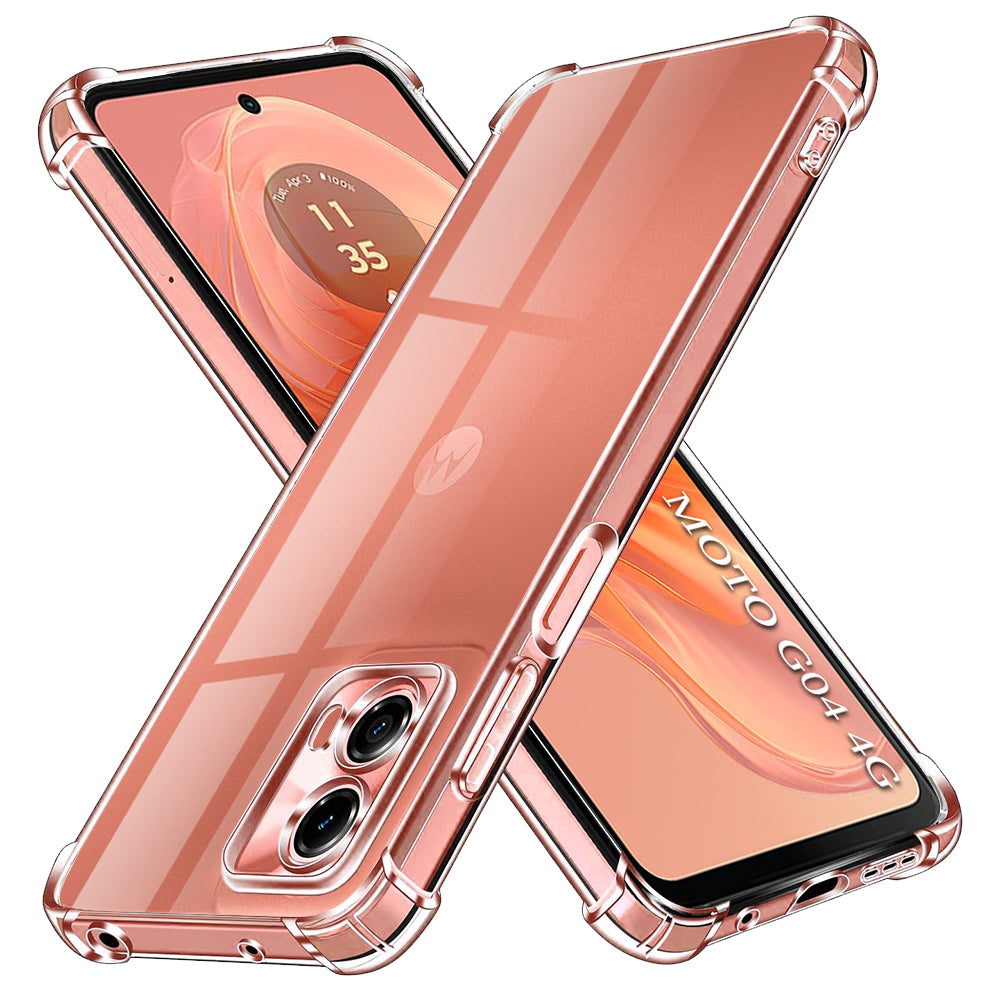Techsuit - Shockproof Clear Silicone - Motorola Moto G04 / Moto G04s / Moto G24 / Moto E14 - Clear