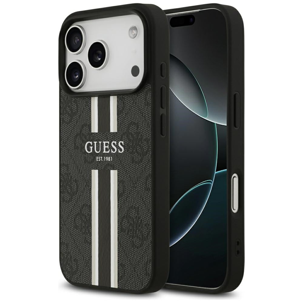 Guess - Hardcase 4G Printed Stripes MagSafe (GUHMP17LP4RPSK) - iPhone 17 Pro - Black