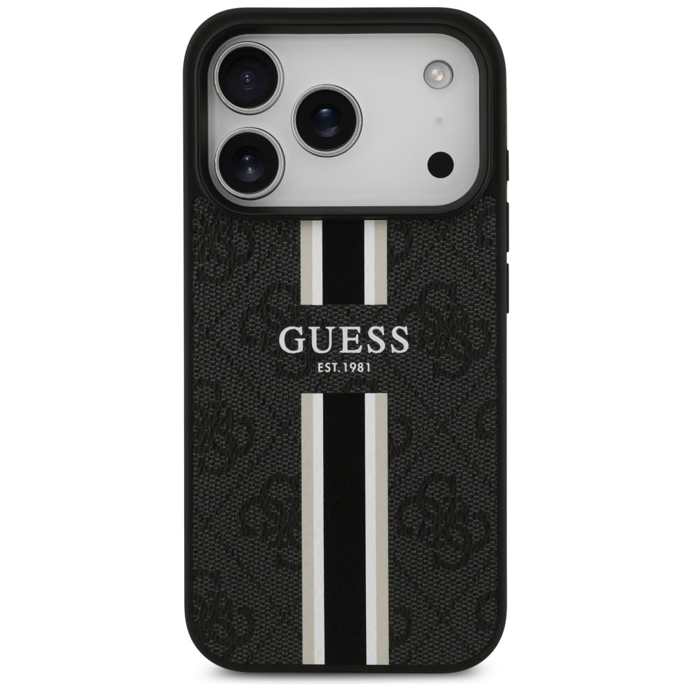 Guess - Hardcase 4G Printed Stripes MagSafe (GUHMP17LP4RPSK) - iPhone 17 Pro - Black