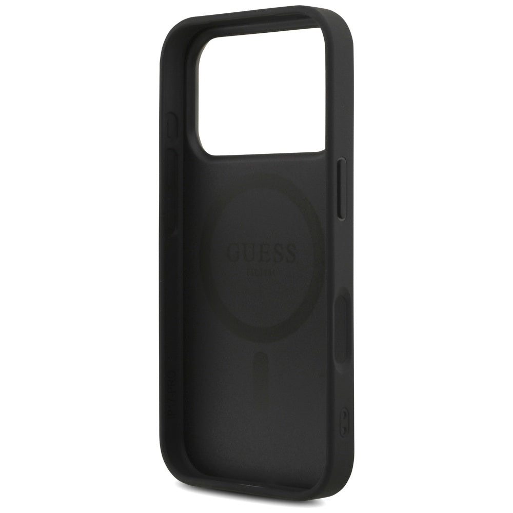 Guess - Hardcase 4G Triangle Logo MagSafe with Cord Strap (GUHMP17LP4TSDPPSK) - iPhone 17 Pro - Black