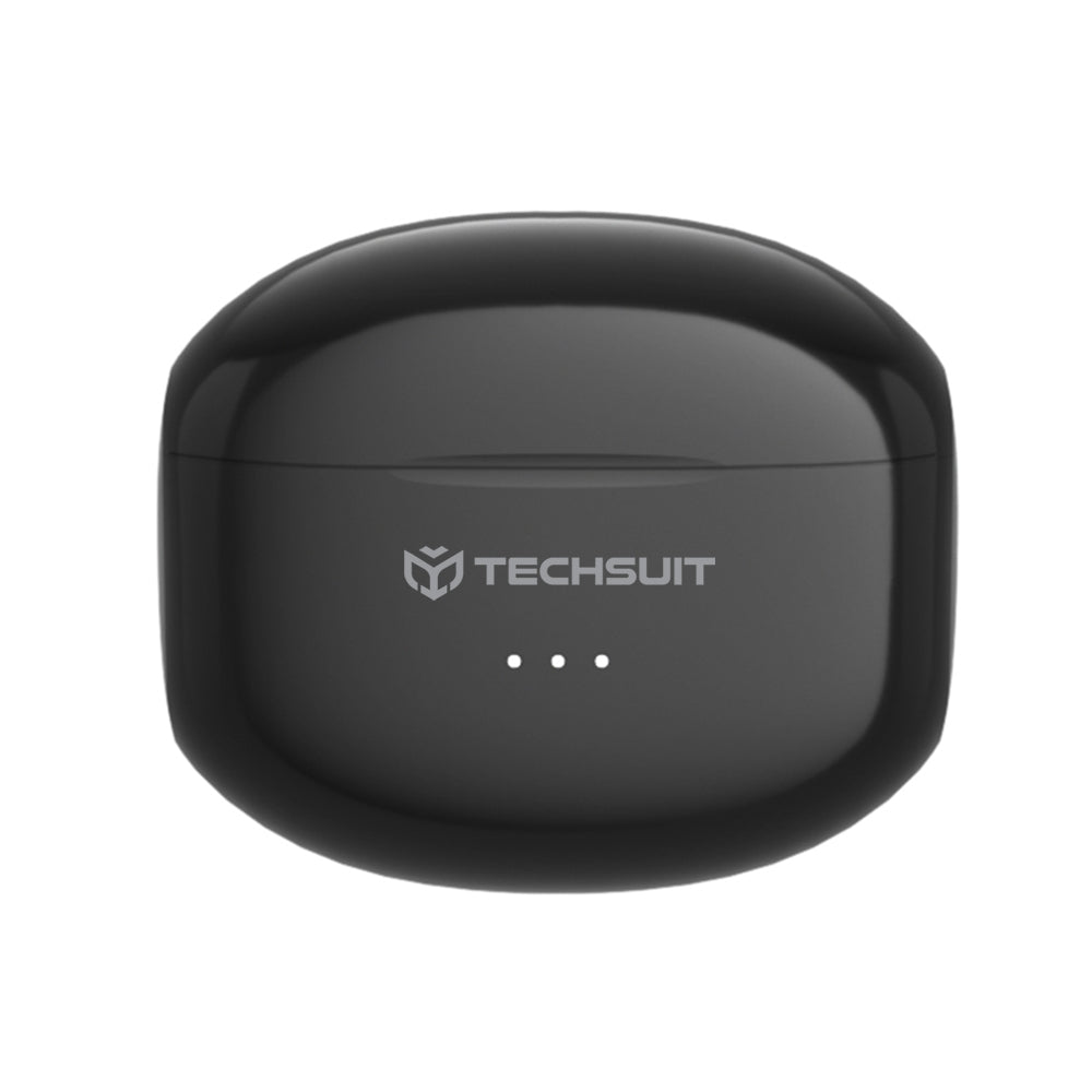 Techsuit - Premium Wireless Earbuds Audira Pro (CW1) - Bluetooth V5.4, 300mAh, Active Noise Cancelling, 4 Mic - Black