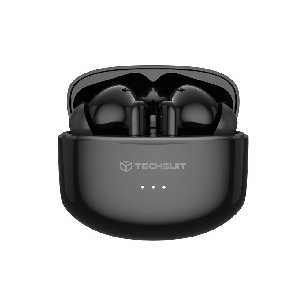 Techsuit - Premium Wireless Earbuds Audira Pro (CW1) - Bluetooth V5.4, 300mAh, Active Noise Cancelling, 4 Mic - Black