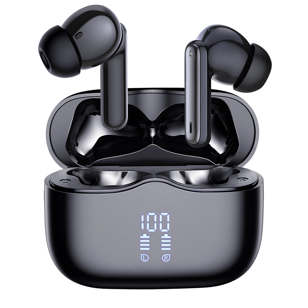 Techsuit - Premium Wireless Earbuds VelarX One (CW2) - Bluetooth V5.4, 300mAh, ANC, ENC, 4 Mic - Black
