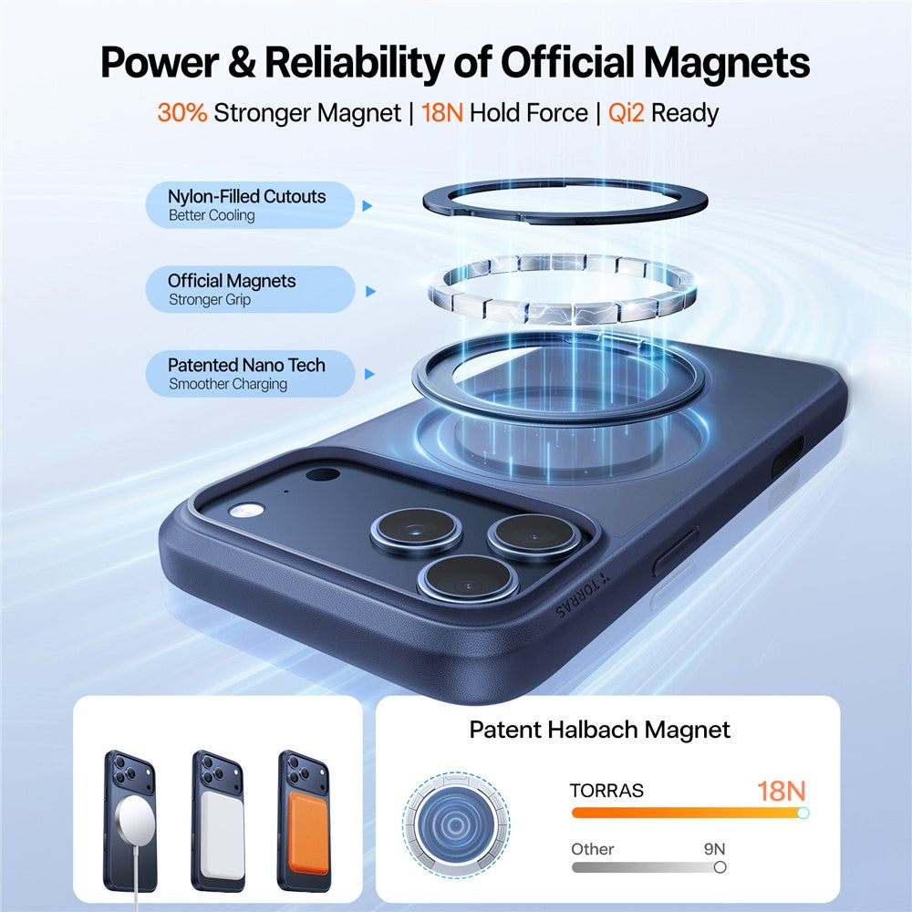 Torras - Ostand Pro MagSafe Series - iPhone 17 Pro - Navy Blue