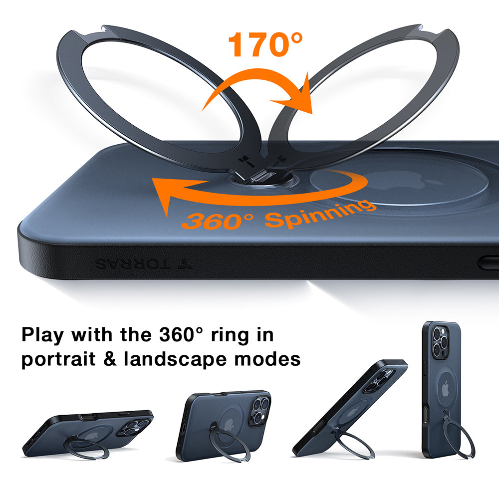 Torras - Ostand Spin MagSafe Series - iPhone 17 Pro - Navy Blue