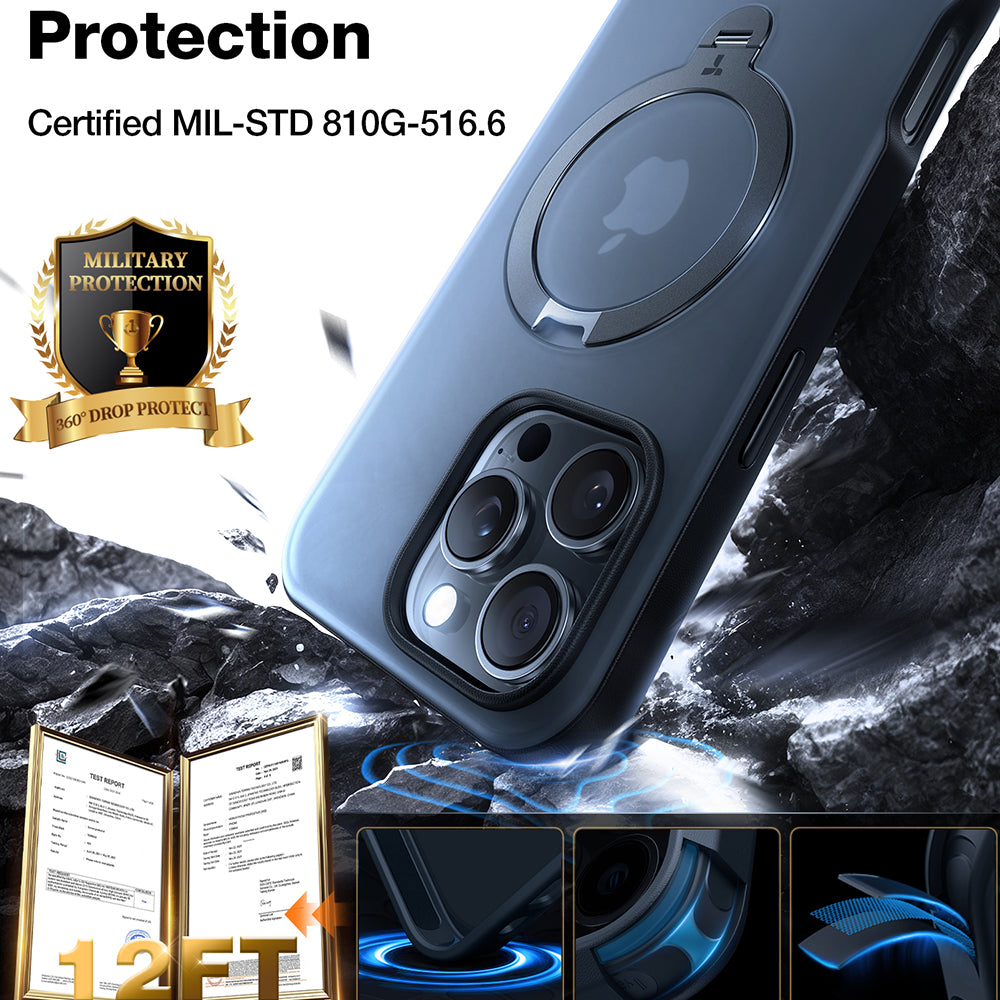 Torras - Ostand Spin MagSafe Series - iPhone 17 Pro - Navy Blue