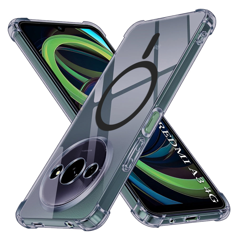 Techsuit - Shockproof Clear Silicone MagSafe - Xiaomi Redmi A3 / Redmi A3x - Smoke Black