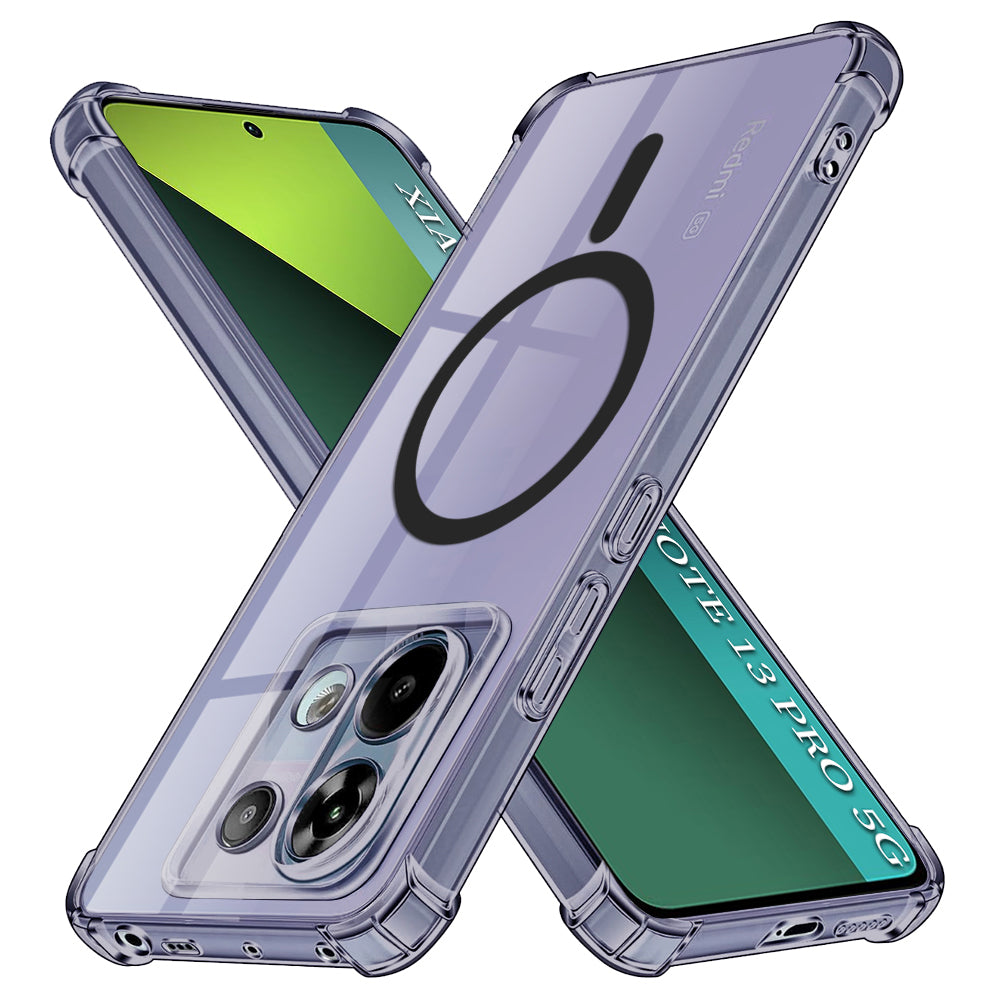 Techsuit - Shockproof Clear Silicone MagSafe - Xiaomi Redmi Note 13 Pro 5G / Poco X6 - Smoke Black