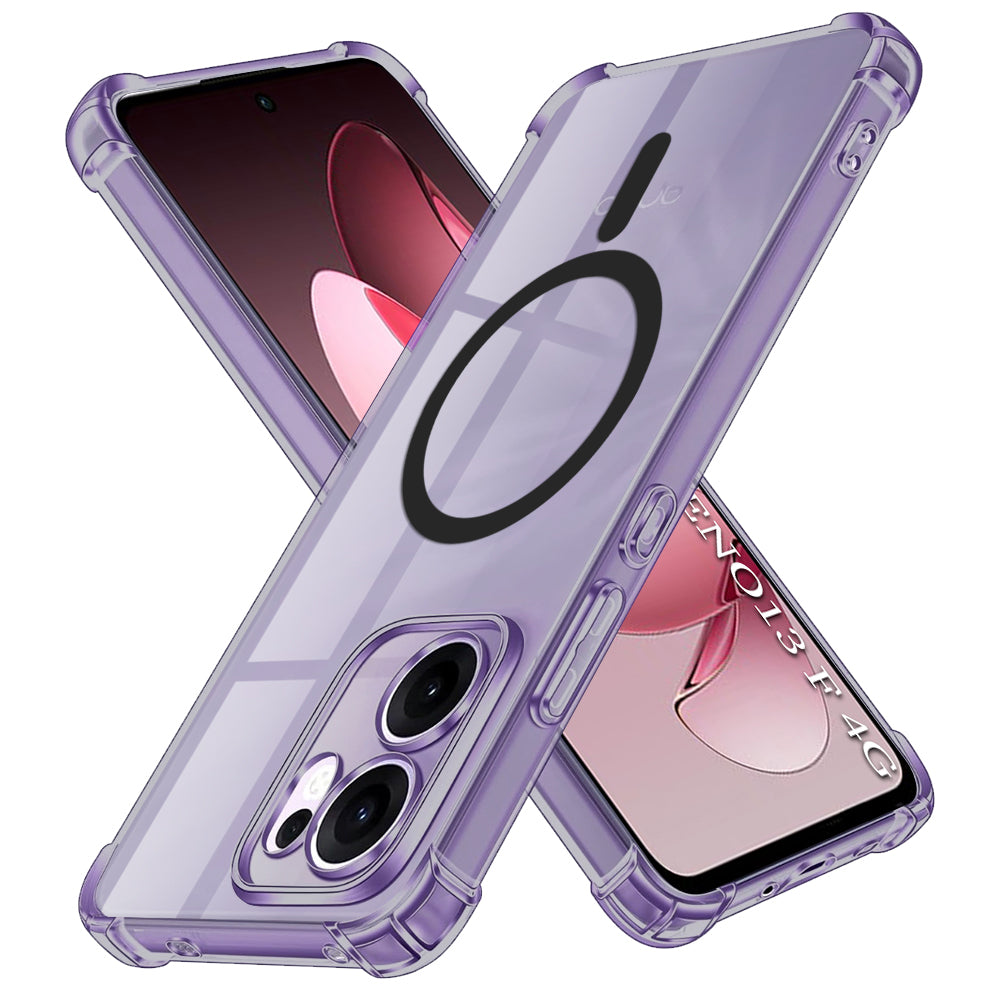 Techsuit - Shockproof Clear Silicone MagSafe - Oppo Reno13 F 4G / Reno13 F 5G / Reno13 FS 5G - Smoke Black