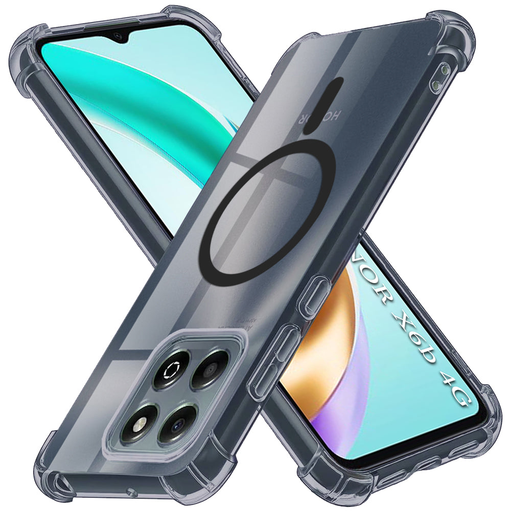 Techsuit - Shockproof Clear Silicone MagSafe - Honor X6b - Smoke Black